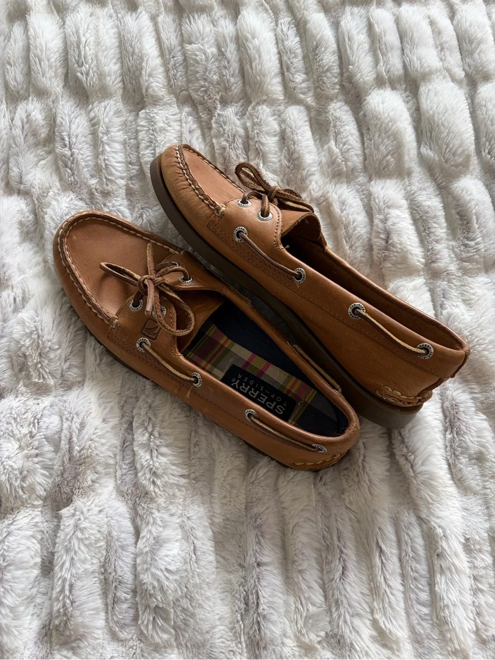 Sperry Tan Leather Classic Boat Shoes